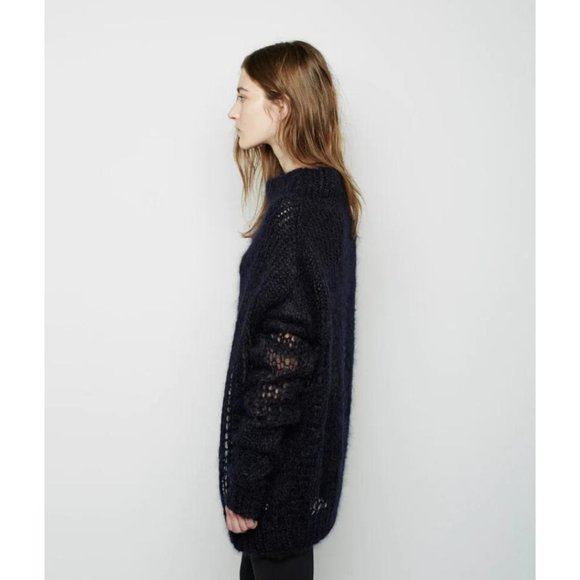 Acne Ocean Oversized Mohair Knit Midnight Blue Size M/L - Picture 2 of 8